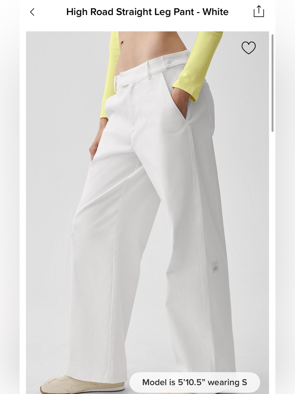Alo High Road Straight leg pant - white
